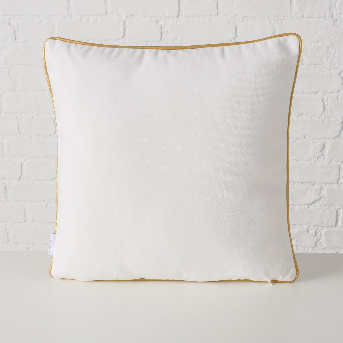 DEKOKISSEN mit metallischer Umrandung Dilara 45/45/13 cm - Goldfarben, Textil (45/45cm) - Boltze Home