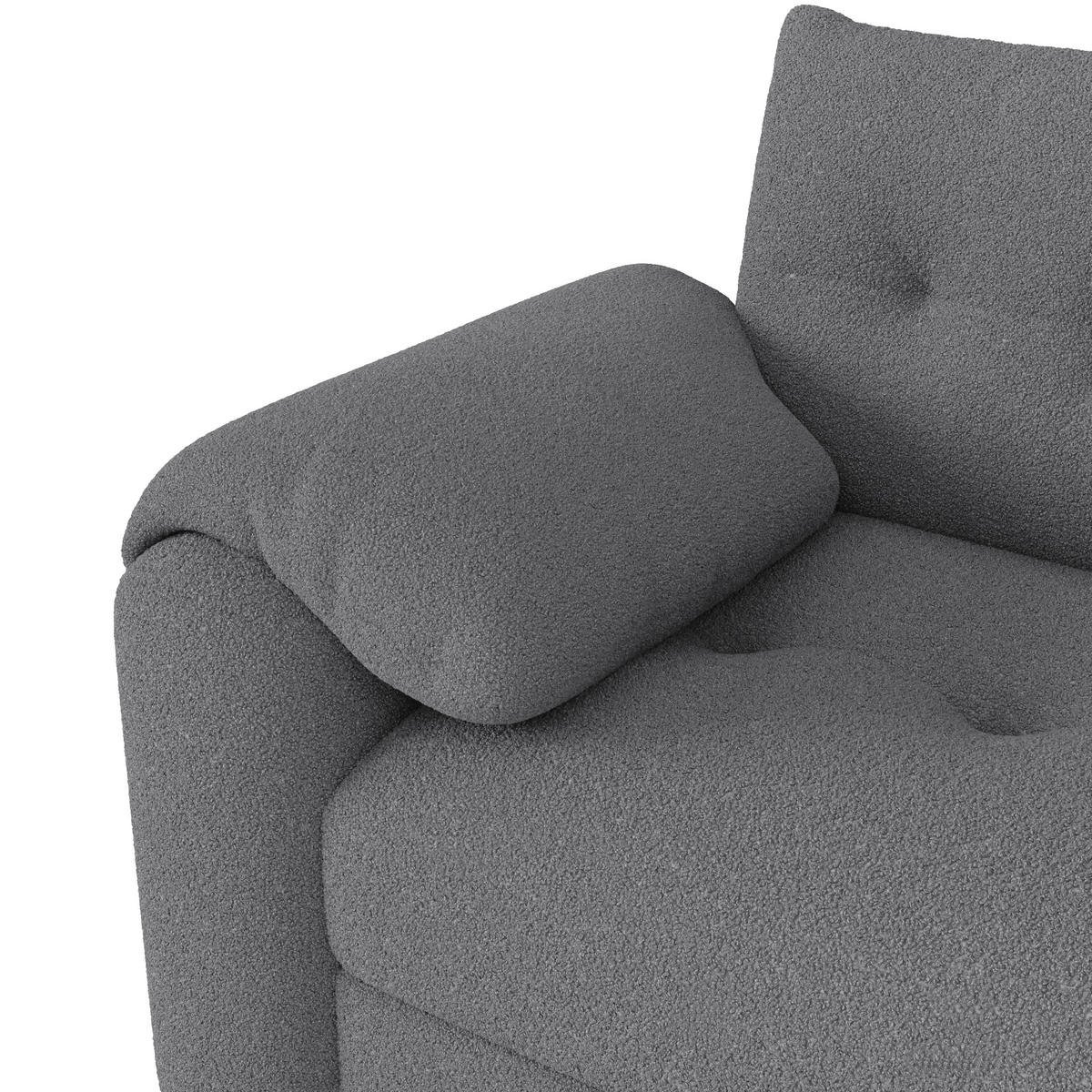 3-SITZER-SOFA DE-33245 mit Beistelltisch Grau - Grau, Holzwerkstoff (207.5/87/80cm) - ComfortXL