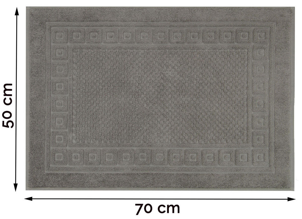 BADEMATTE, 2er-Set, 50x70 cm, 100% Baumwolle, Grau - Anthrazit, Textil (50/70cm) - Zollner