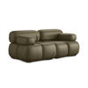 2-SITZER-SOFA Kunstleder Grün - Schwarz/Olivgrün, Leder/Kunststoff (190/70/96cm) - Makamii
