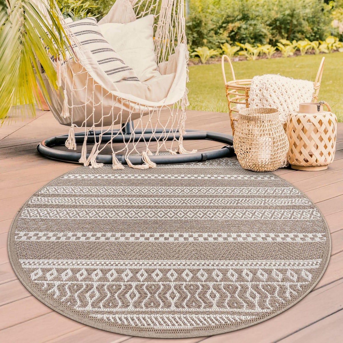 OUTDOORTEPPICH 80/80 cm Vermont 183 - Beige, Kunststoff (80/80cm) - Paco Home