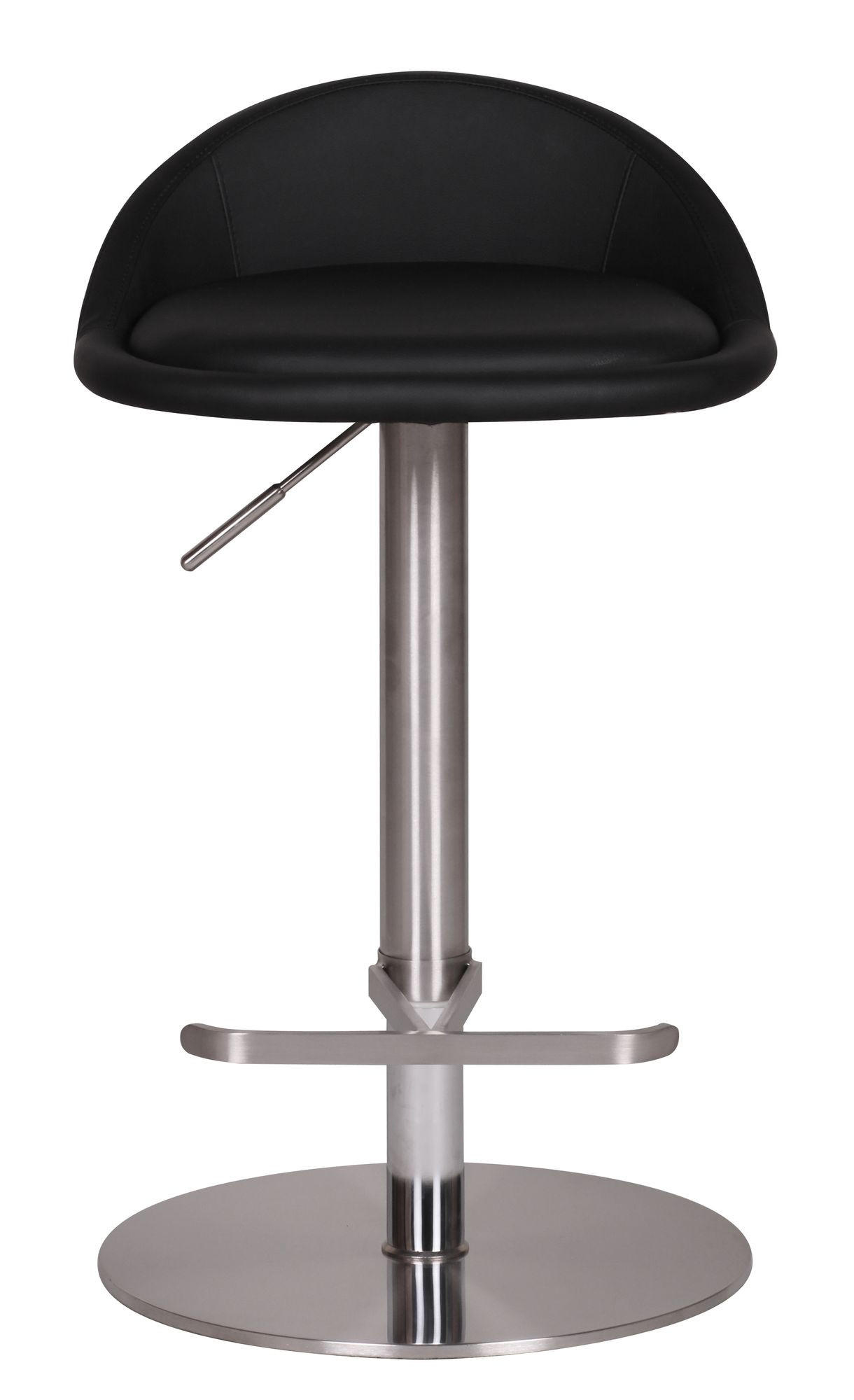 BARHOCKER Edelstahl Höhenverstellbar Rückenlehne Drehbar, Schwarz 43x43x90 cm - Silberfarben/Schwarz, Kunststoff/Textil (43/90/43cm) - KADIMA DESIGN