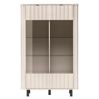 VITRINE Novado Kaschmirgrau 65 cm - Taupe/Schwarz, Holzwerkstoff/Metall (65.3/200/40.5cm) - Selsey