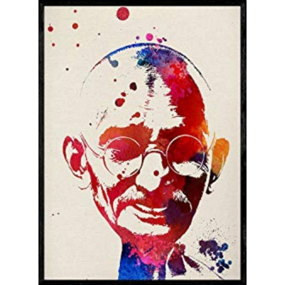 POSTER Mahatma Gandhi A4 Schwarzer Rahmen - Schwarz, Papier (29.7/5/21cm) - Nacnic
