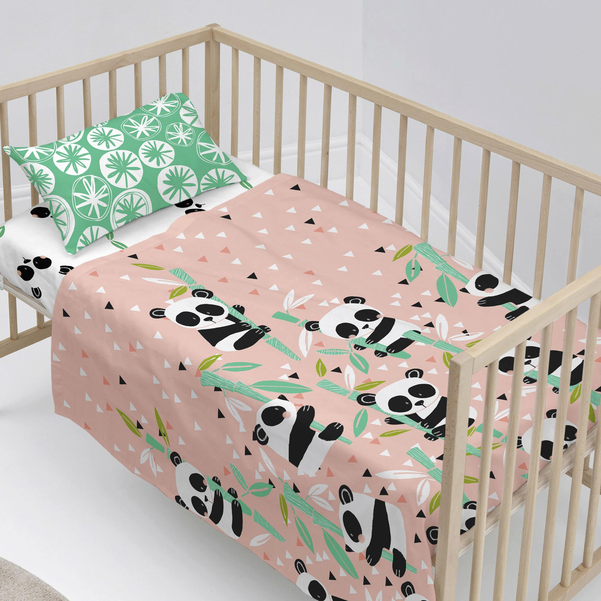 BETTWÄSCHE 2er-Set teiliges panda garden 120x180 cm (kinderbett) rosa - Pink, Textil (120/180cm) - Happy Friday