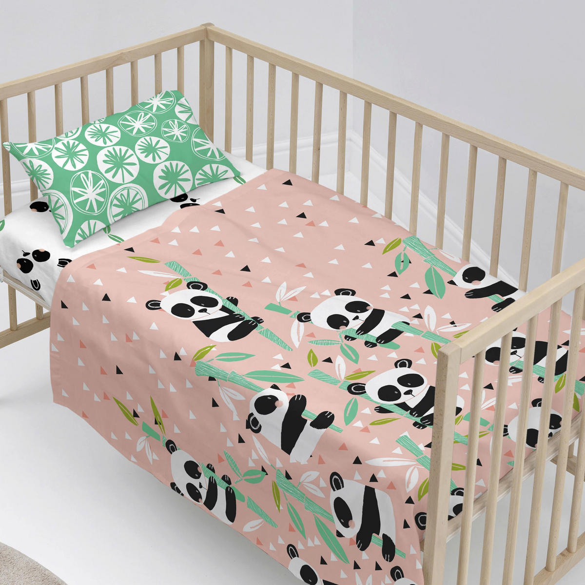 BETTWÄSCHE 2er-Set teiliges panda garden 120x180 cm (kinderbett) rosa - Pink, Textil (120/180cm) - Happy Friday