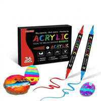 ACRYLSTIFTE Set 36 Farben Dual Tip Marker für verschiedene Oberflächen - Multicolor, Kunststoff (15/5/15cm)