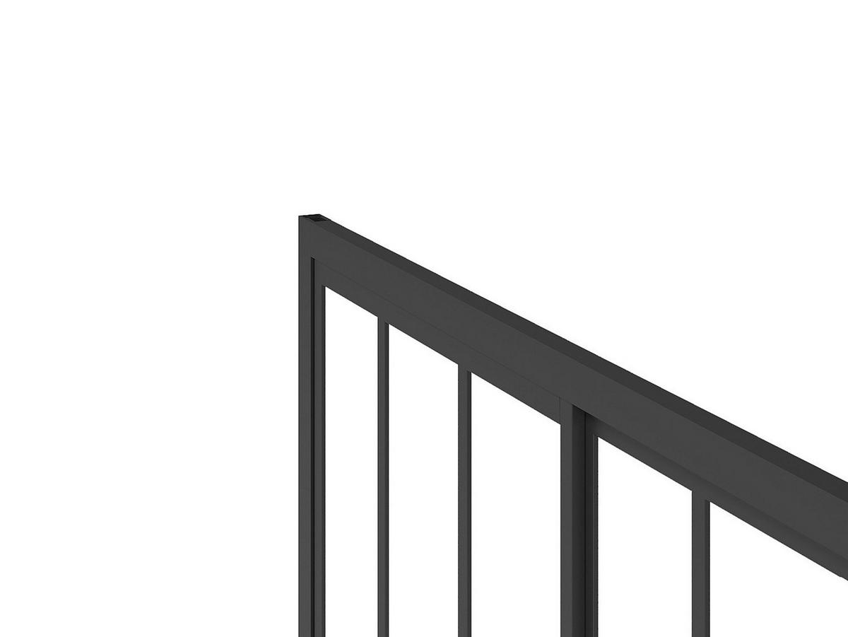 DUSCHTÜR Schiebetür - Atelier-Stil - 140 x 195 cm - Schwarz matt - URBANIK - Schwarz, Metall (140/195cm) - Vente-Unique