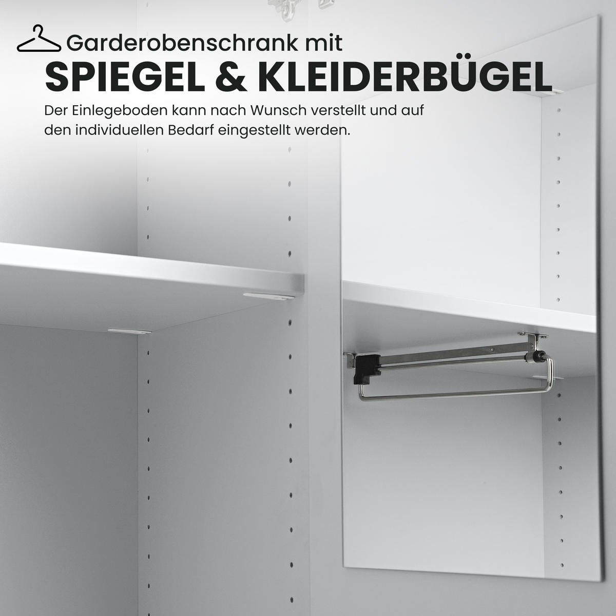 GARDEROBENSCHRANK 42/80/200,4 cm in Weiß/Nussbaumfarben - Nussbaumfarben/Weiß, Holzwerkstoff (80/200.4/42cm) - bümö