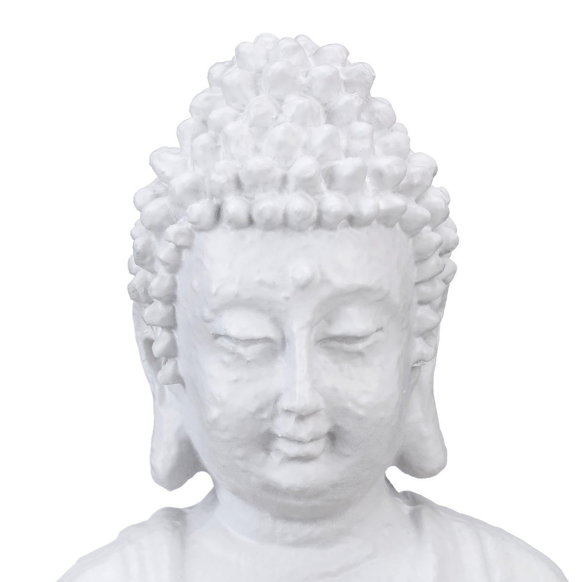 BUDDHA Figur - Weiß, Kunststoff (19.5/30/12cm) - Relaxdays