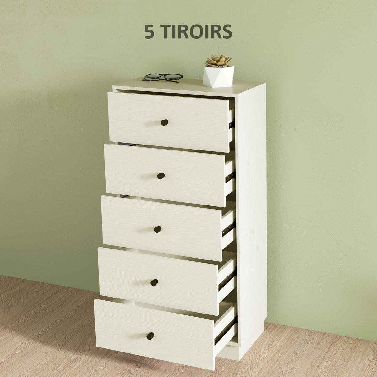 KOMMODE Creme 47/29/95 cm - Creme, Holzwerkstoff (47/95/29cm) - PANGIVO