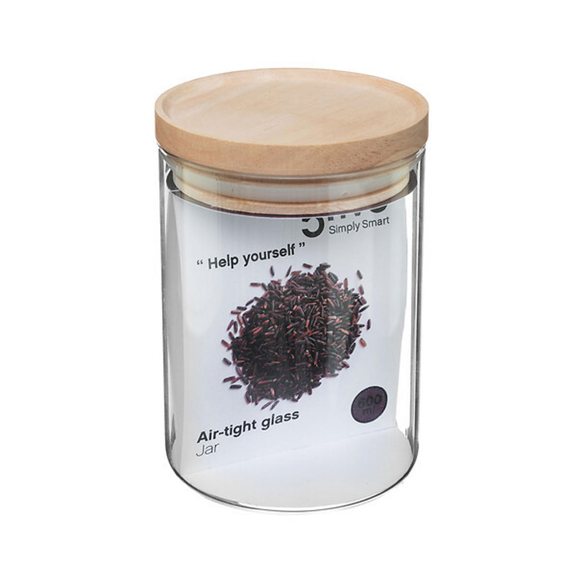 VORRATSGLAS mit Holzdeckel 600 ml 10/10/14 cm - Transparent, Glas (0.6L) - Secret de Gourmet