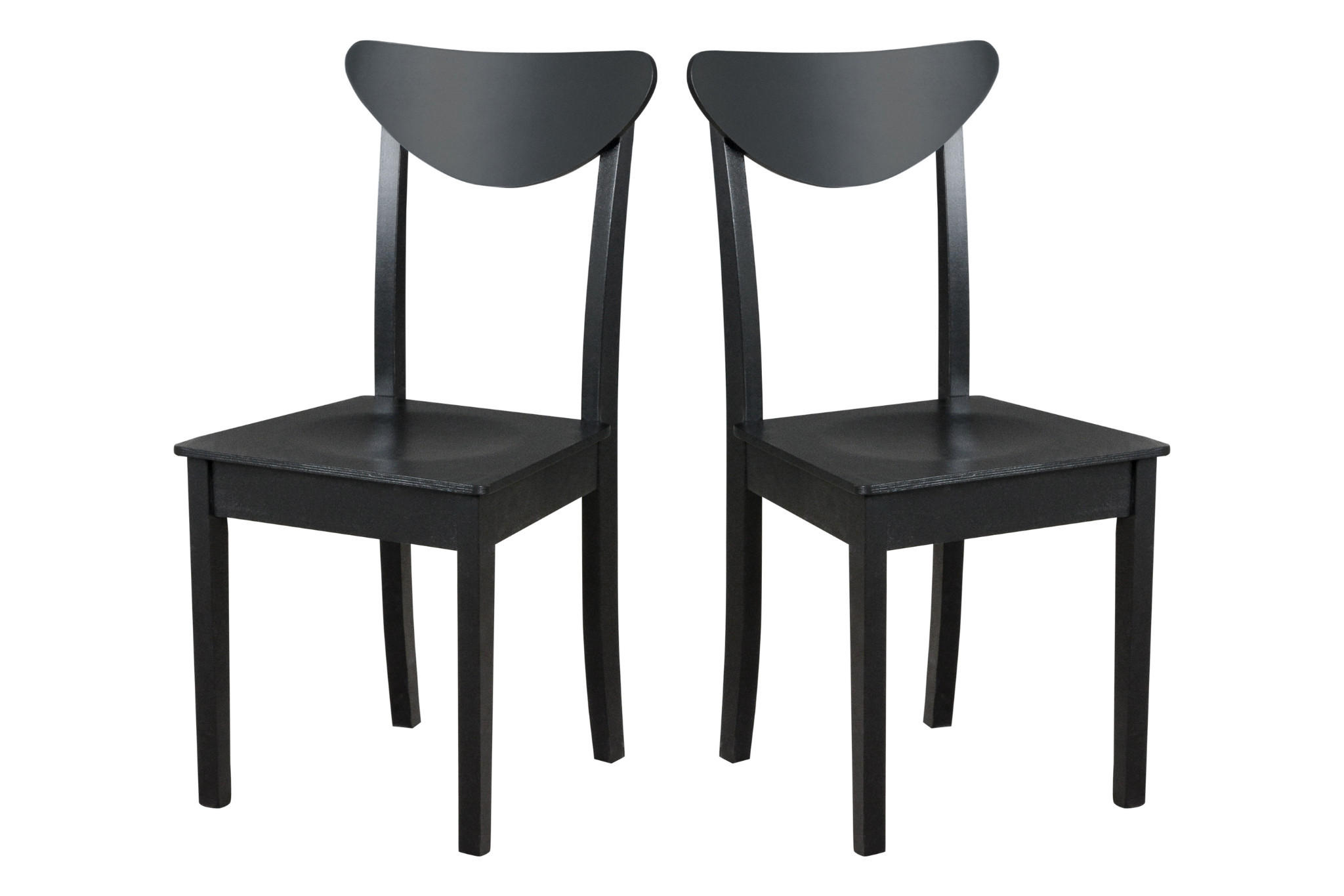 STUHL 2er Set Hugo 3 D, schwarz - Schwarz, Holz (43/87/40cm) - Leaf Design