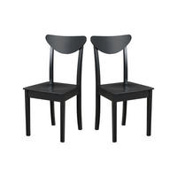 STUHL 2er Set Hugo 3 D, schwarz - Schwarz, Holz (43/87/40cm) - Leaf Design