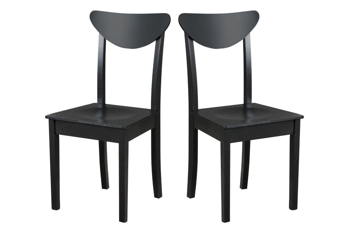 STUHL 2er Set Hugo 3 D, schwarz - Schwarz, Holz (43/87/40cm) - Leaf Design