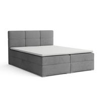 BOXBETT SUSAN LUX 160/200 in Boucle Grau H4 - Grau, Holz/Holzwerkstoff (160/200cm) - Deine Möbel 24