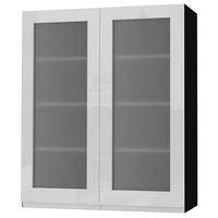 HÄNGESCHRANK Florence W4S/80 Schwarz / RAL 9003 signalweiß HG 80 / 32,5 / 96cm - Weiß Hochglanz/Schwarz, Holz/Holzwerkstoff (80/96/32.5cm) - Feldmann-Wohnen