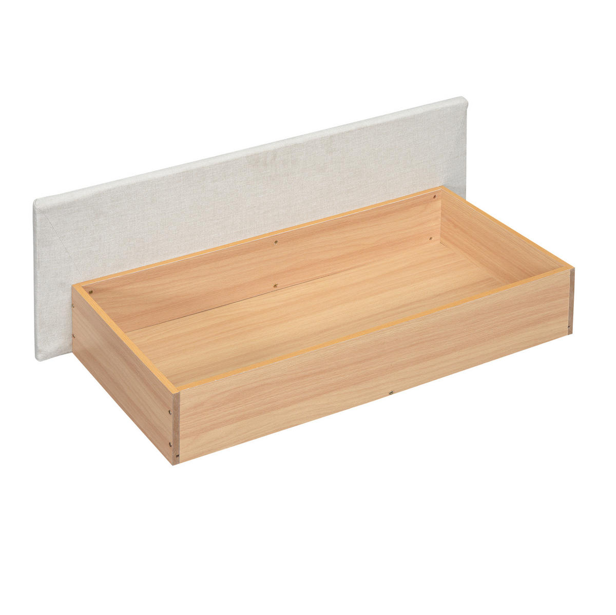 POLSTERBETT mit Stauraum 140x200 cm Leinen Beige - Beige, Holz (140/200cm) - Meubliv