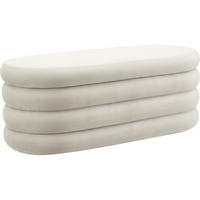TRUHENBANK Altu,110 x 45 x 42 cm,Samtoptik creme-weiß - Weiß/Samtahornfarben, Holz (110/42/45cm) - tectake