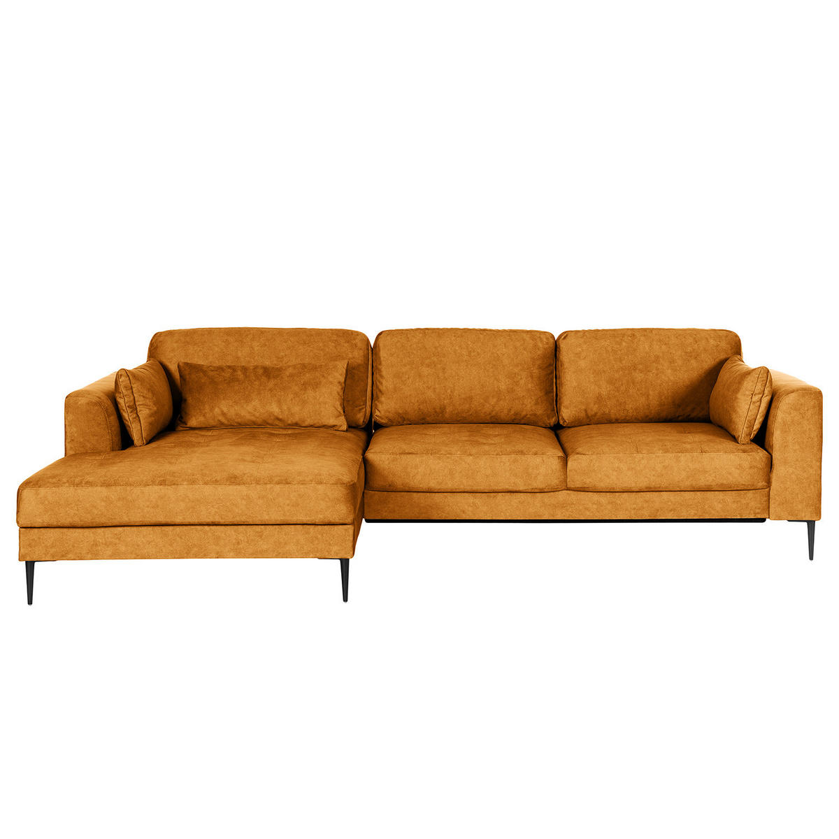 ECKSOFA mit Longchair - Rot, Textil/Metall (275/168cm) - home24