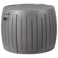 AUFBEWAHRUNGSBOX 56 cm 56 cm Grau Prinos - Dunkelgrau/Grau, Kunststoff (56/47/56cm) - Beliani