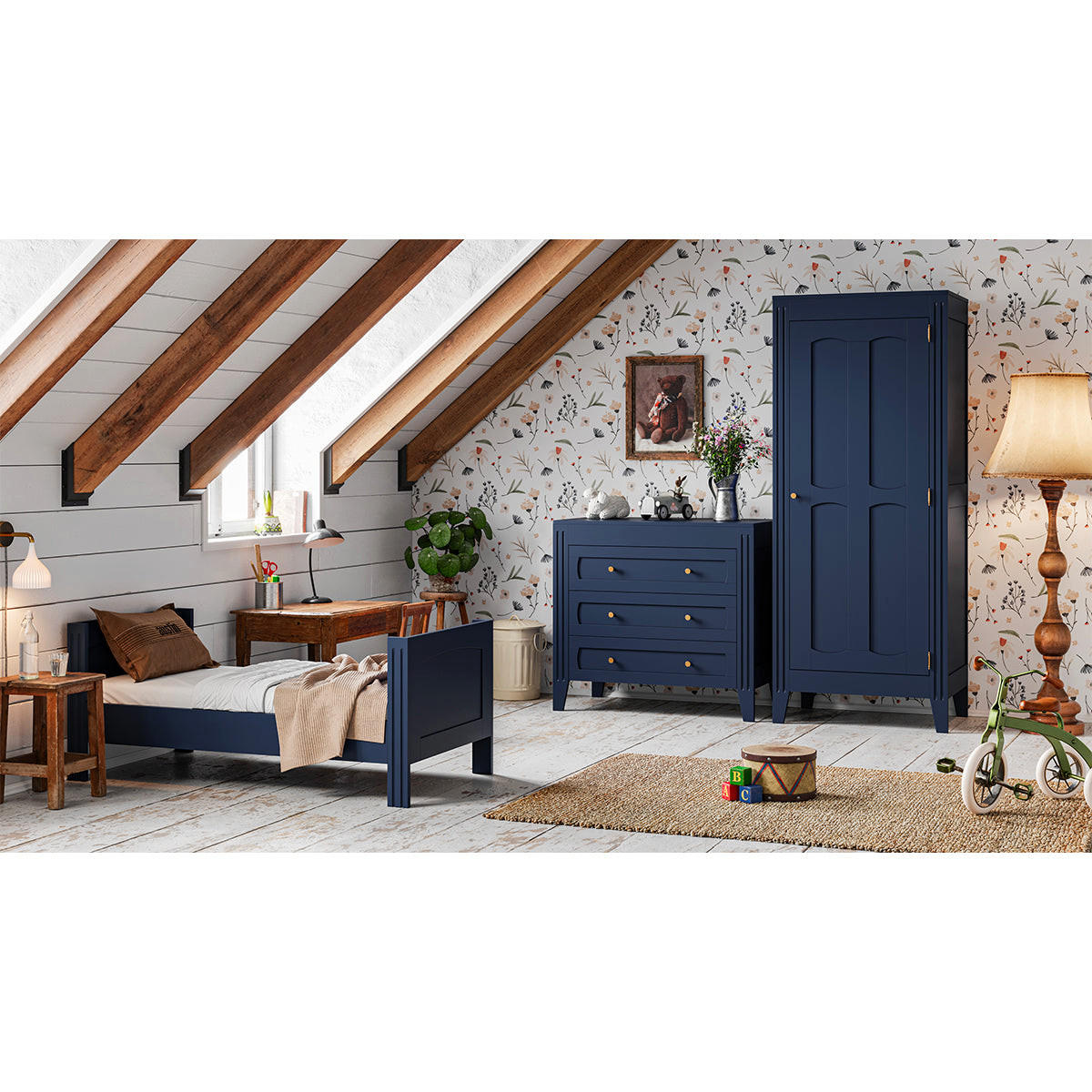 KINDERKOMMODE Blau - Blau, Holzwerkstoff (100/92/55cm) - Petits-meubles