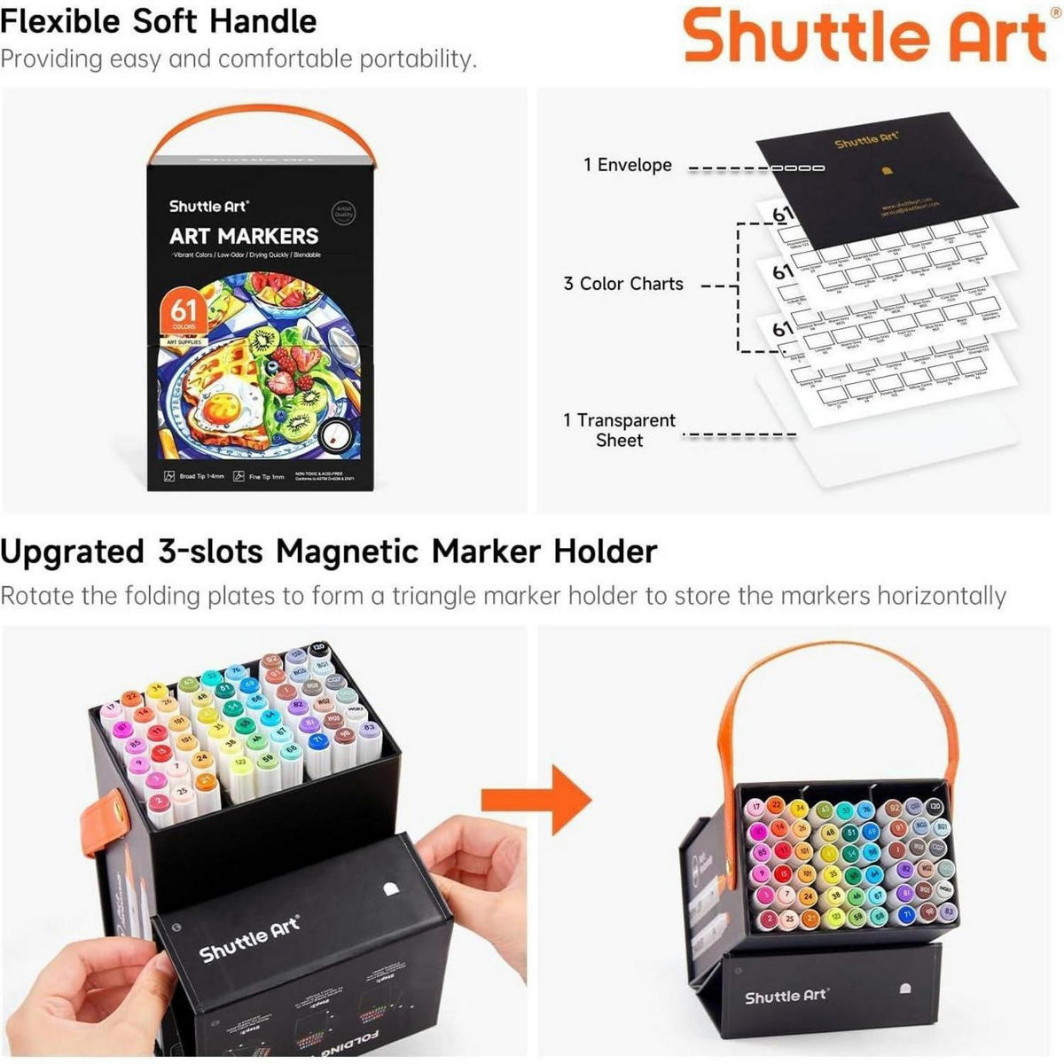 MARKER Set 61 Farben mit Blender - Multicolor, Kunststoff (10/10/15cm)