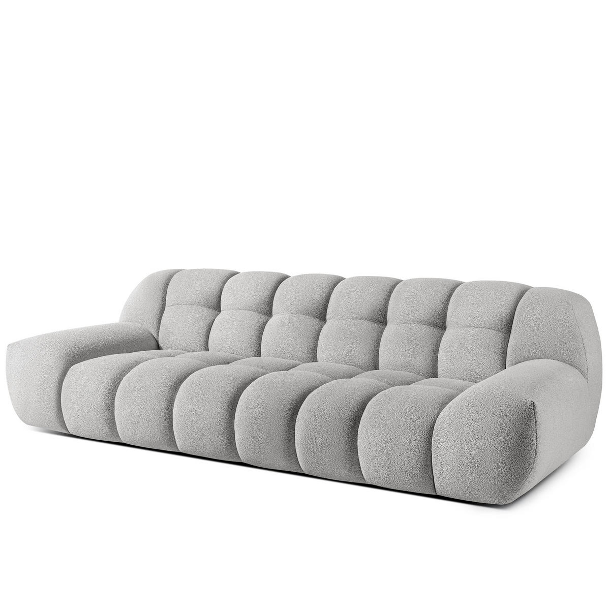 SITZGARNITUR VENA Bouclé, Hellgrau - Hellgrau, Holz/Textil (65/38/65cm) - KONSIMO®