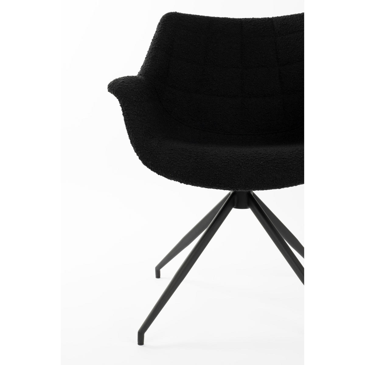 ESSZIMMERSTUHL Doulton Swivel Schwarz - 2 er Set - Schwarz, Textil (67/80/61cm) - Zuiver