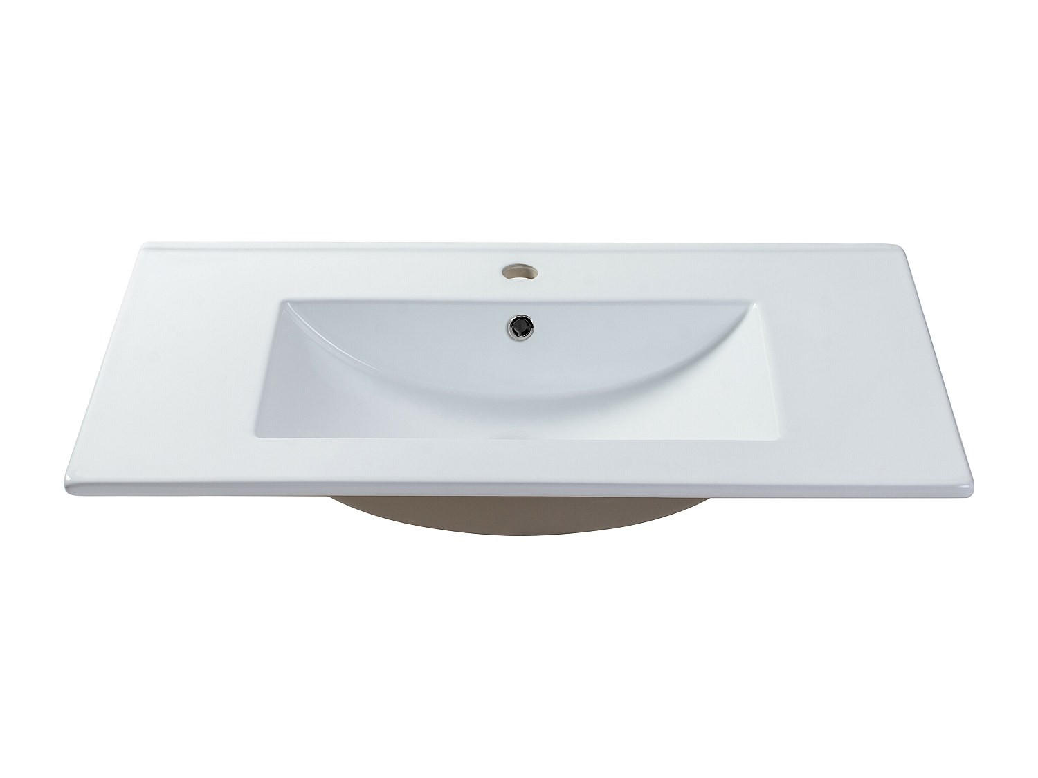 EINBAUWASCHBECKEN - 101 cm x 46.5 cm - keramik - weiß Motiac - Weiß, Keramik (101/17/46.5cm) - Vente-Unique