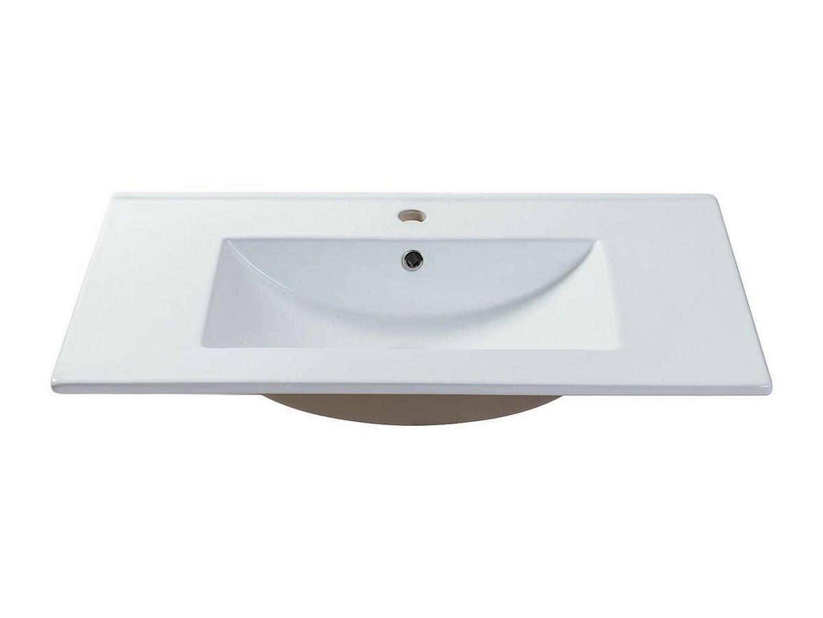 EINBAUWASCHBECKEN rechteckig - 101 x 46,5 cm - Keramik - Weiß - MOTIAC - Weiß, Keramik (101/17/46.5cm) - Vente-Unique