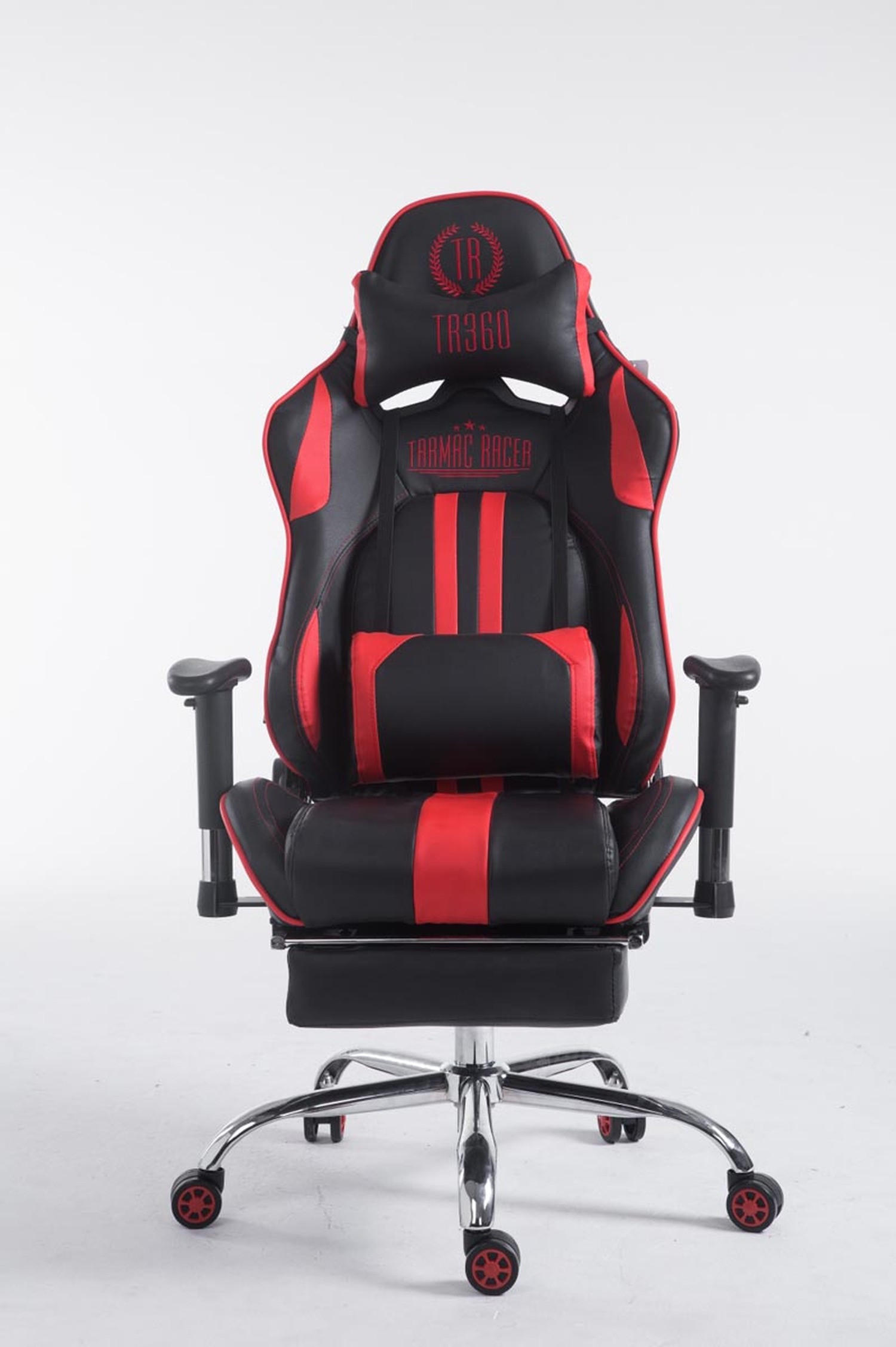 GAMINGSTUHL Limitless-2, Kunstleder mit Fußablage Schwarz/Rot - Rot, Textil/Metall (70/135/58cm) - TPFLiving