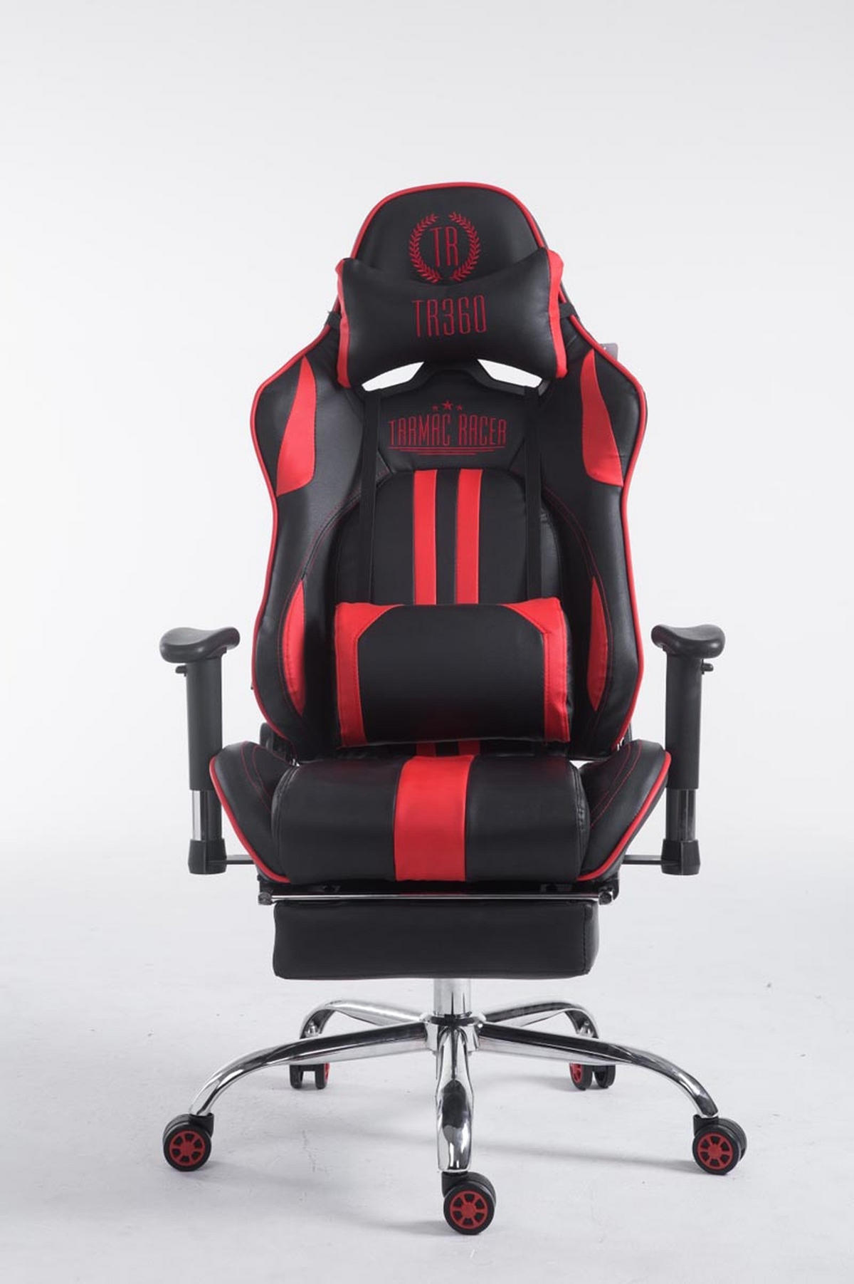 GAMINGSTUHL Limitless-2, Kunstleder mit Fußablage Schwarz/Rot - Rot, Textil/Metall (70/135/58cm) - TPFLiving