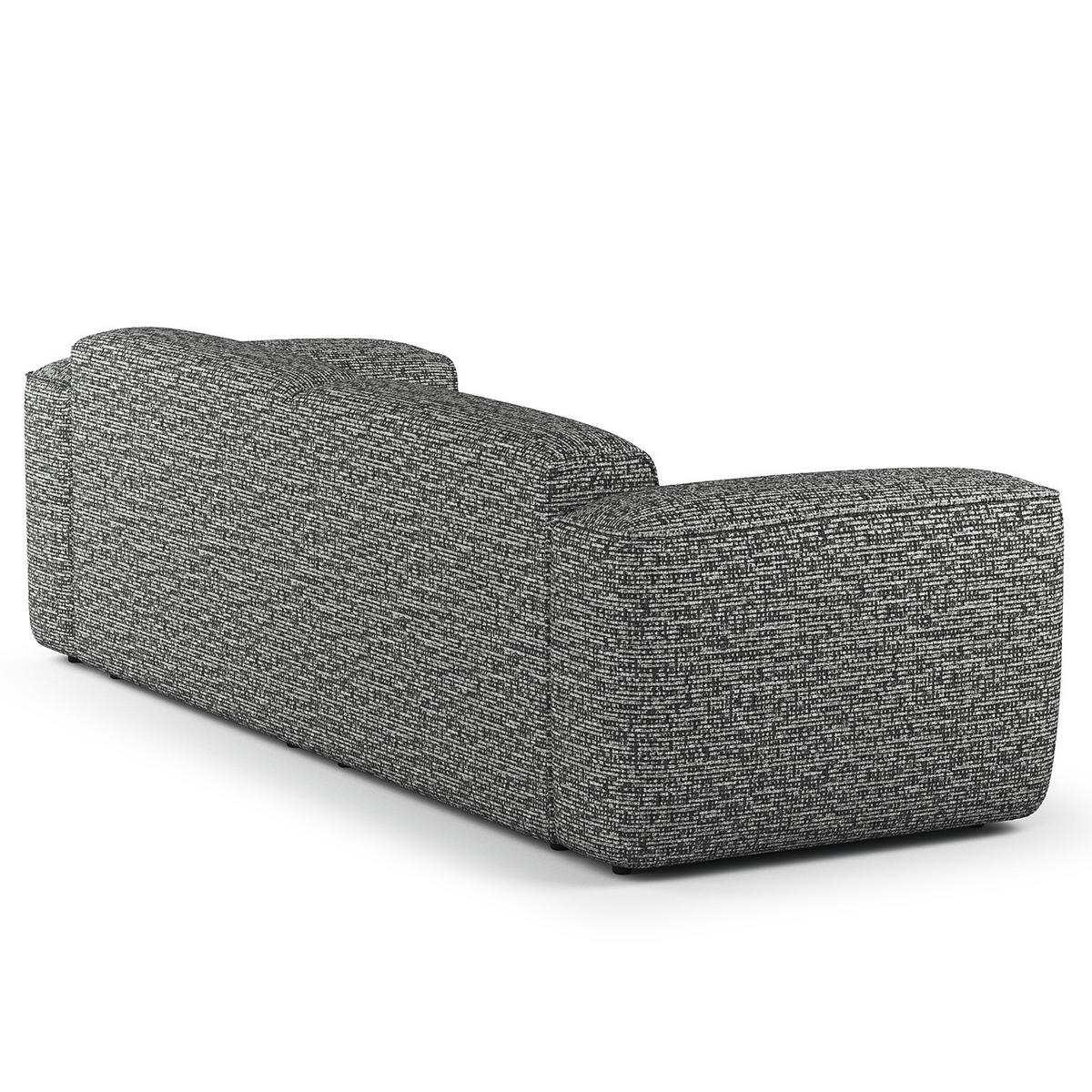 3-SITZER SOFA - Schwarz/Grau, Kunststoff/Textil (251/71/102cm) - home24