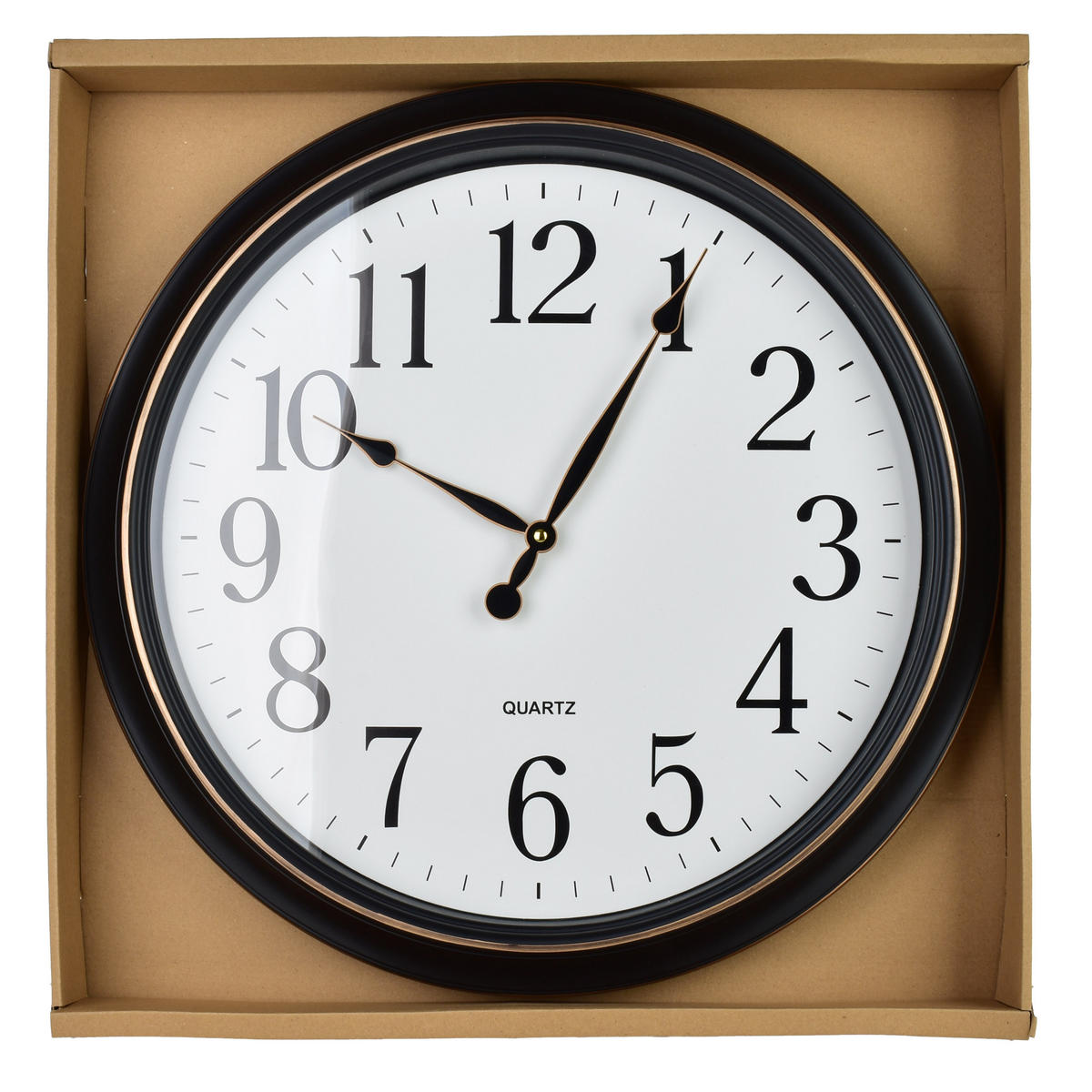 WANDUHR Ramsey Schwarz 50/5/50 cm Kunstoff - Schwarz, Kunststoff (50/50/5cm) - Mondex