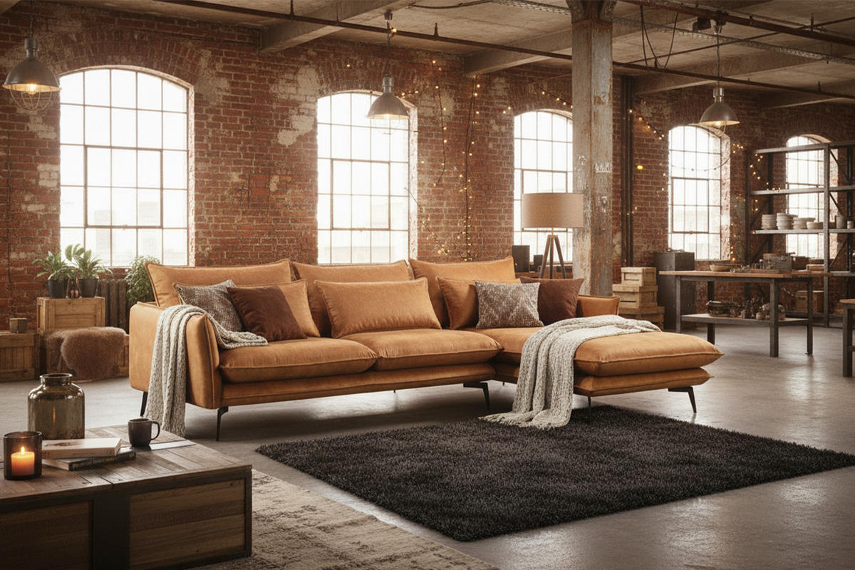 ECKSOFA SKYE Braun Velvet - Braun, Textil (293/175cm) - KAWOLA