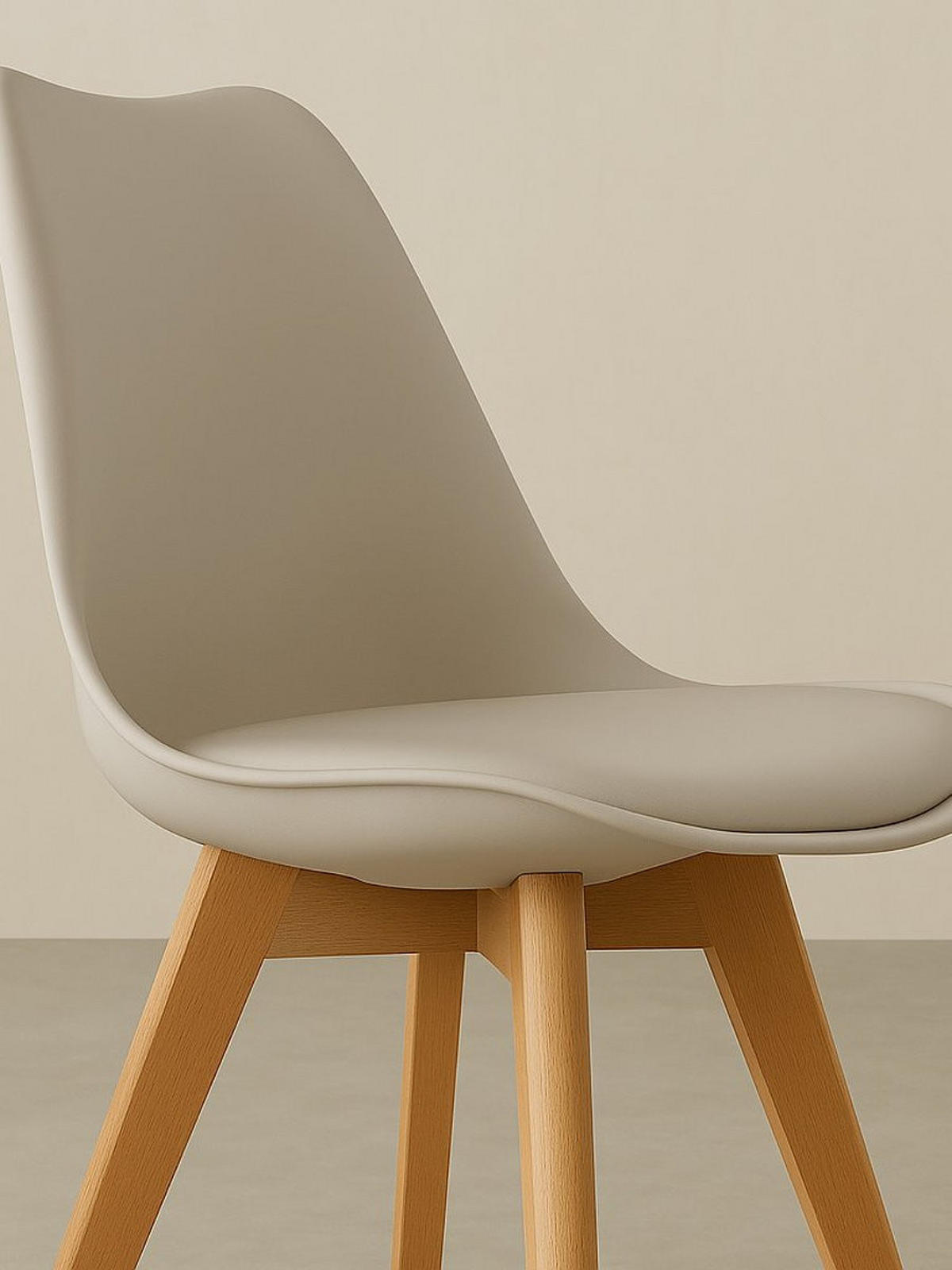 STUHL Scandinavian Beige 49 cm x 82 cm - Beige, Kunststoff (49/82/51cm) - Kenay Home