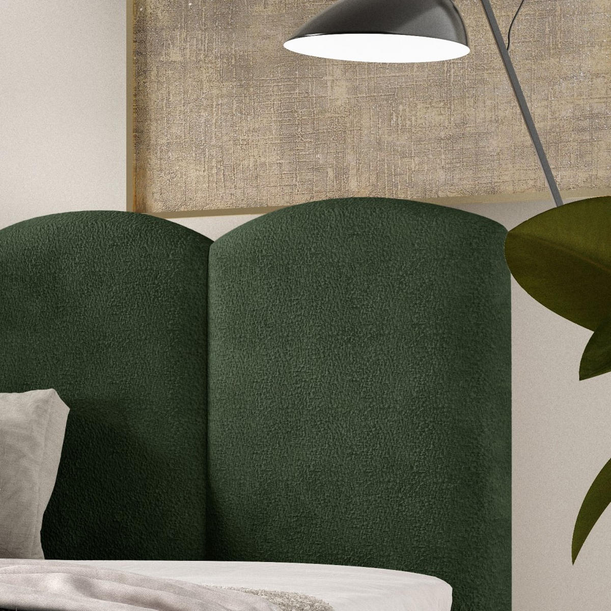 POLSTERBETT Bero, 120x200, Bouclé-Stoff, Dunkelgrün - Dunkelgrün, Textil (120/200cm) - Beautysofa