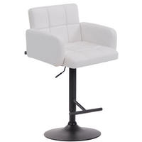BARHOCKER Los Angeles schwarz weiß - Weiß, Leder (60/93/56cm) - furnicato