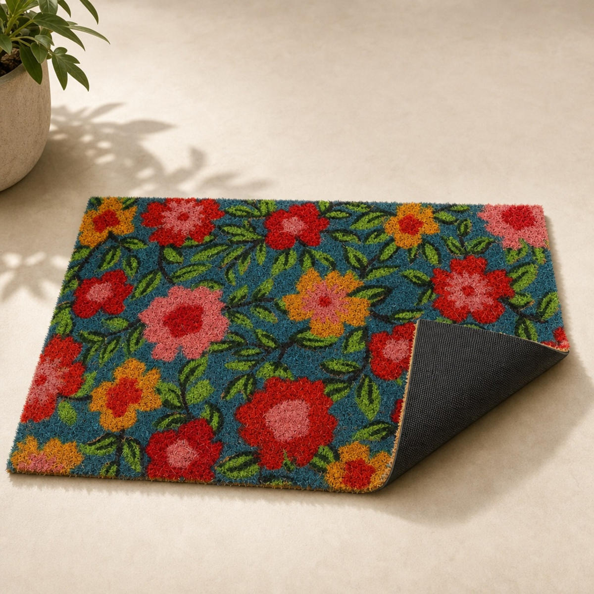 ROHOŽKA Vícebarevná kokosové vlákno 60x40 cm - různobarevná, textil/plast (50/40cm) - Relaxdays