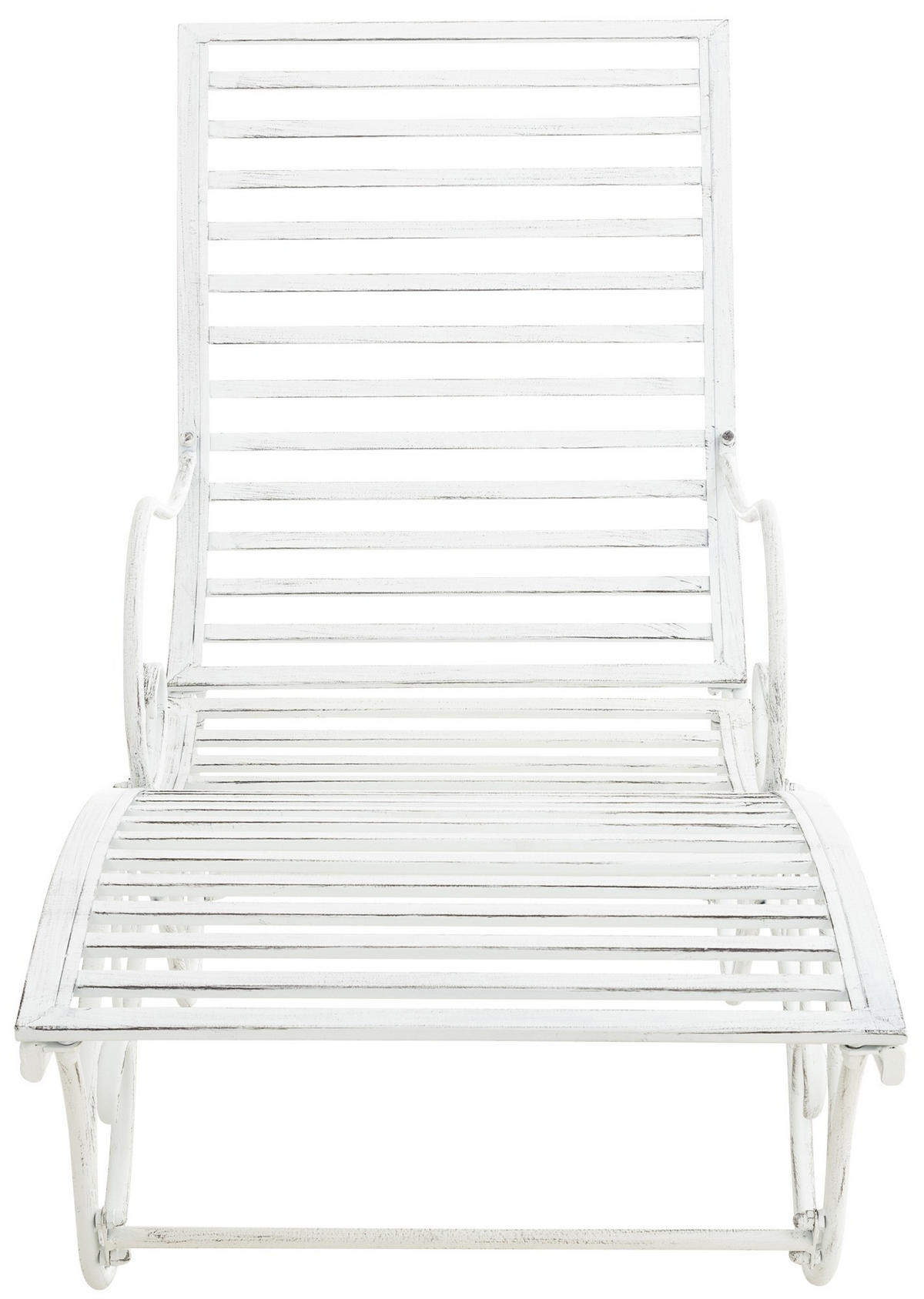 GARTENLIEGE Senta Antik 58x140x101cm Metall Antik-Weiß Sonnenliege - Weiß, Metall (58/101/140cm) - DELUKE