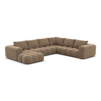 WOHNLANDSCHAFT Casaluna U-Form Braun Samtstoff - Braun, Kunststoff (338/88/267cm)