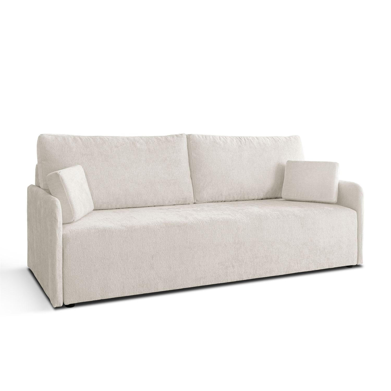 SOFA NUBO mit Schlaffunktion und Bettkasten Harmony 01 - Beige, Textil (205/91/86cm) - Lookway