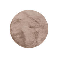 PREPROGE iz umetnega krzna Furry Taupe ø 200 cm okrogle - sivorjava, umetna masa (200/200cm) - benuta