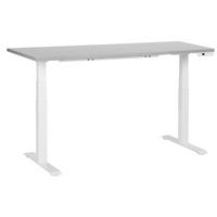 SCHREIBTISCH grauweiß 160/72 cm elektrisch höhenverstellbar Destin III - Weiß/Grau, Holz (72/160/63cm) - Beliani