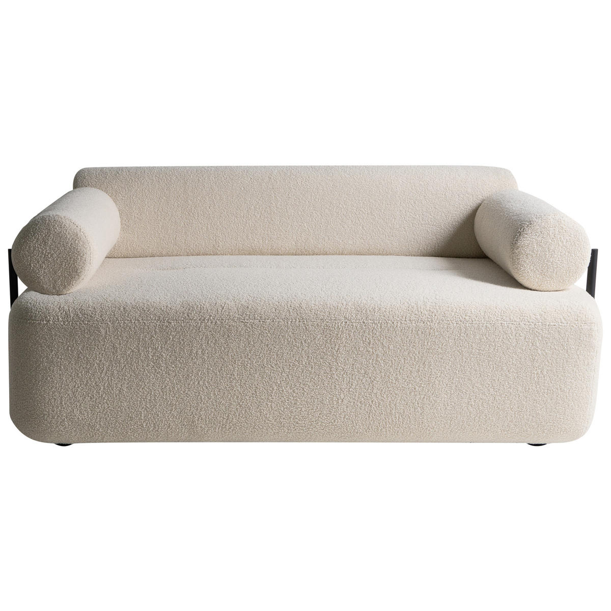 POHOVKA 2-místná Bouclé Krémově bílá Elva - krémová, textil (170/74/100cm) - Beliani