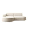 ECKSOFA Modena Studio, Cord Stoff Ecru Links - Ecru, Holzwerkstoff/Textil (165/236cm) - Kaiser Möbel