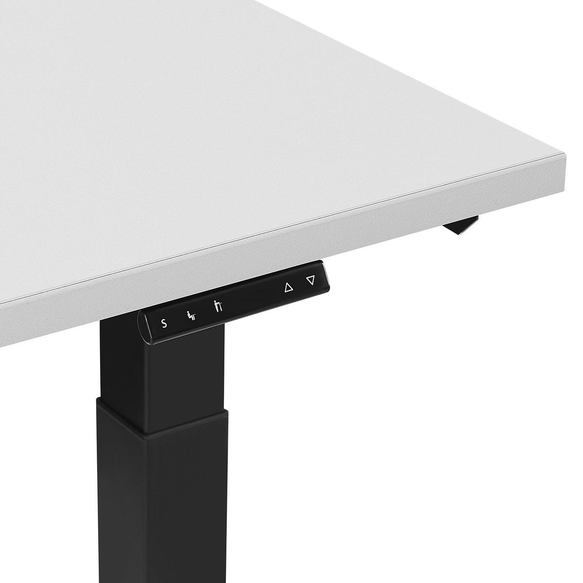 SCHREIBTISCH grau/schwarz 130/72/63-128 cm Destin - Grau, Holzwerkstoff (72/130/63cm) - Beliani