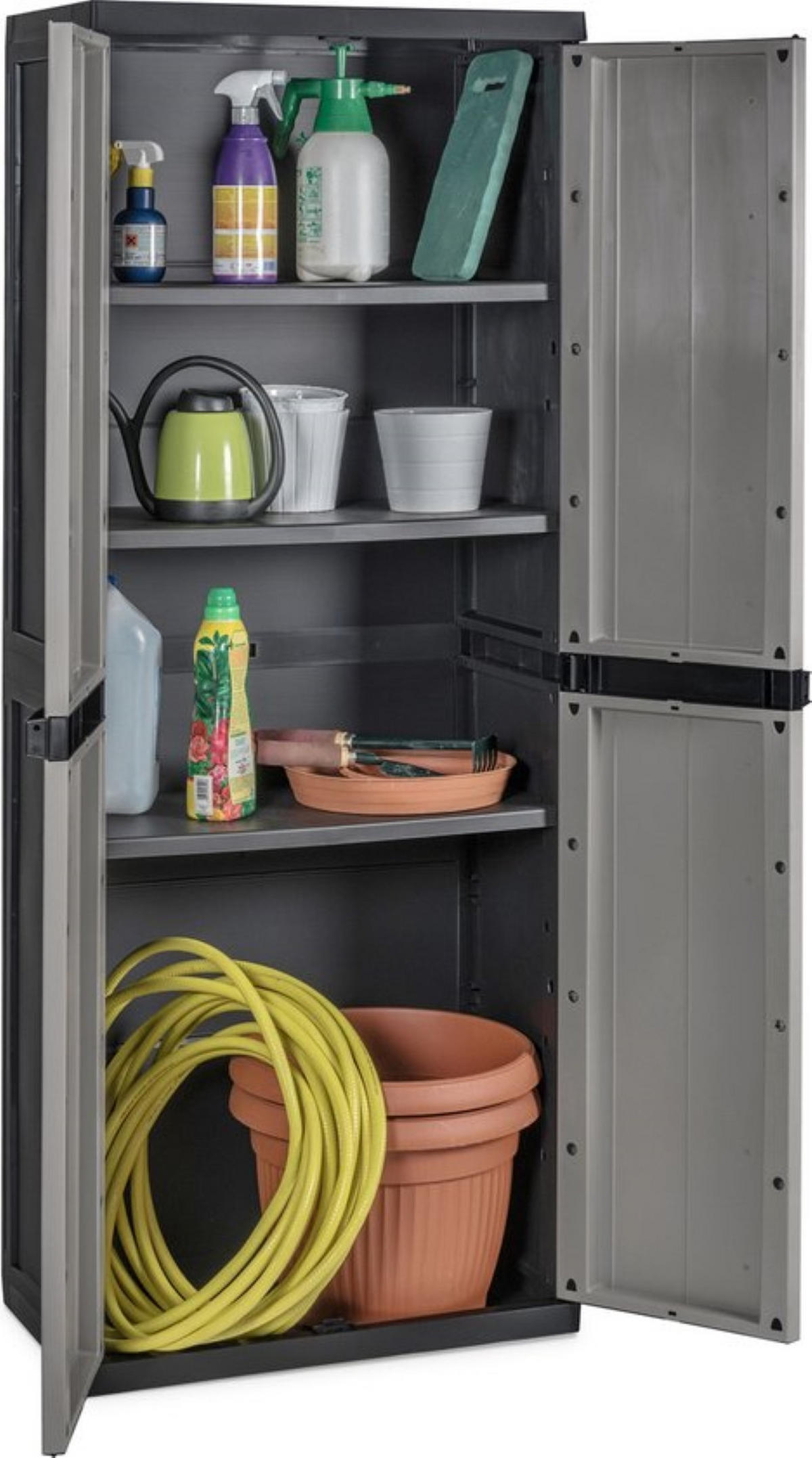 MEHRZWECKSCHRANK , S-Free, 3 Einlegeböden, 65x37x165 cm - Grau, Kunststoff (65/165/37cm)