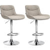 BARHOCKER 2er Set Stoff taupe - Taupe/Chromfarben, Textil/Metall (49/85/51cm) - CLP
